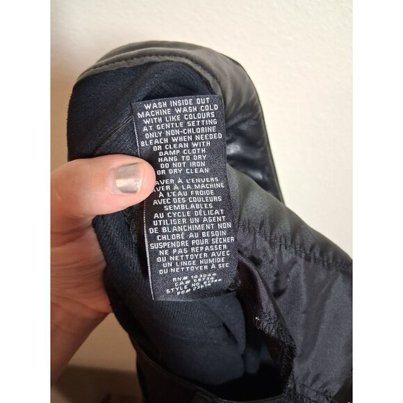 7 For All Mankind Black Faux Leather Pants Straight Cut Y2K Club Party Sz Medium - Picture 7 of 7